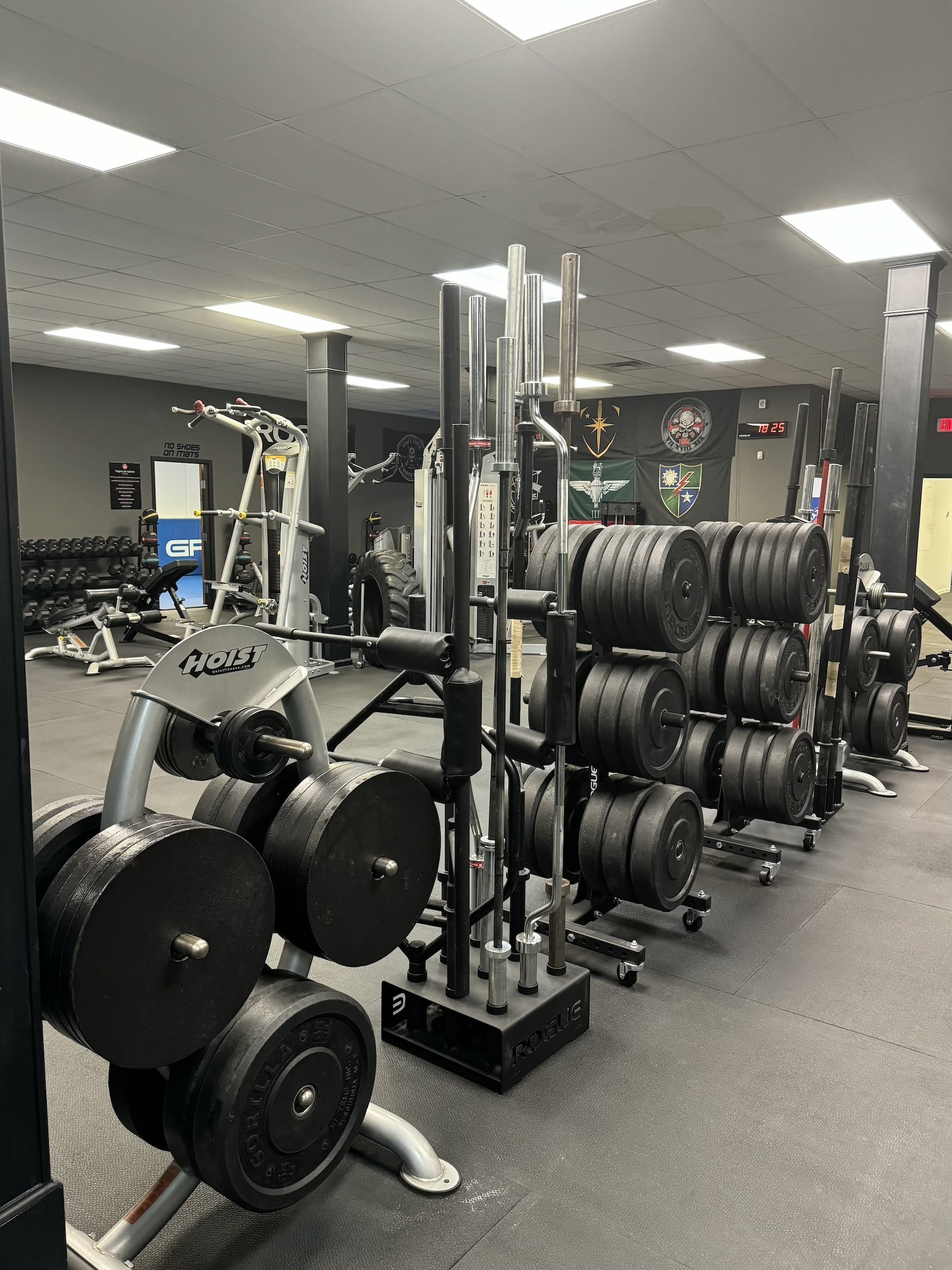 Gracie Barra Anniston strength and conditioning weight room